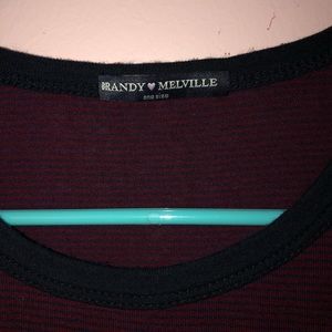 Brandy Melville Burgundy and Black Crop top